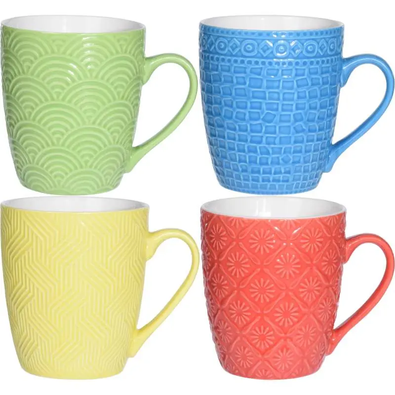 Rychlé Dodání EXCELLENT HOUSEWARE Hrnek sada 4 ks porcelánový 380 ml