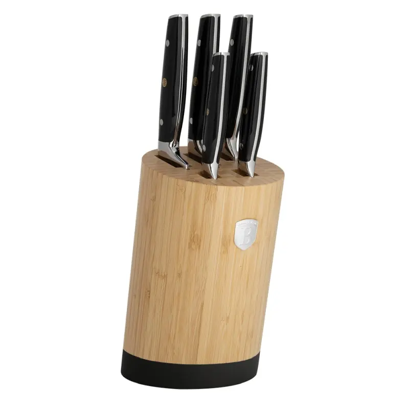 Vrácení Zdarma BERLINGERHAUS Sada nožů se stojanem BAMBOO 6 ks Matte Black Collection