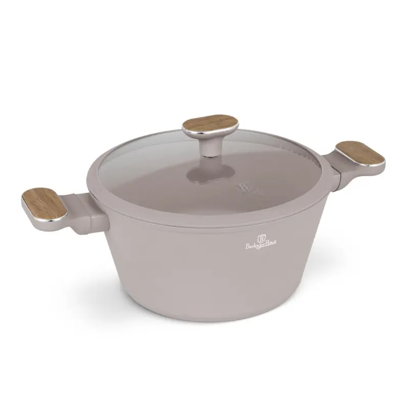 Nejprodávanější BERLINGERHAUS Kastrol s titanovým povrchem a poklicí 24 cm Taupe Nordic Collection