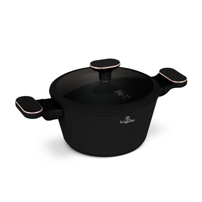 BERLINGERHAUS Kastrol s titanovým povrchem a poklicí 20 cm Black Rose Collection Novinka