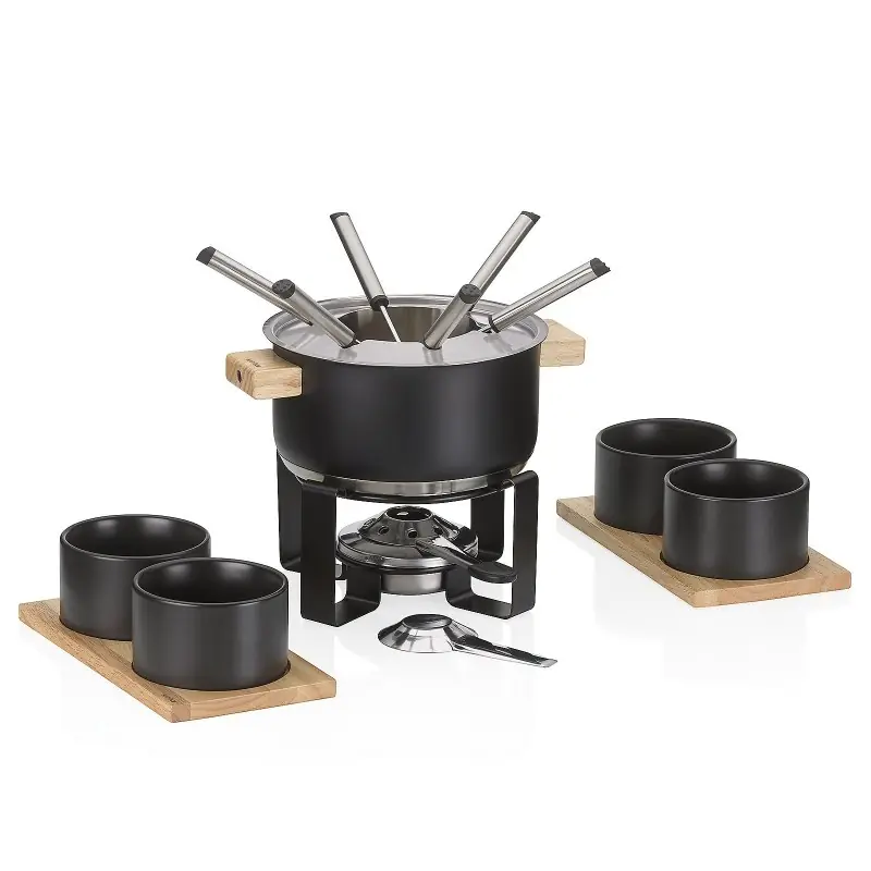 Dokud Zásoby Vydrží KELA Fondue sada Gunten nerez černá 19,0cm 20,0cm 1,6l
