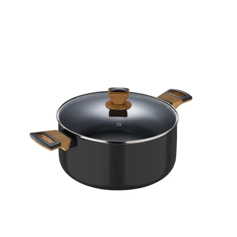Akční Nabídka BERGNER Kastrol s nepřilnavým povrchem a poklicí 28 cm Earth Black