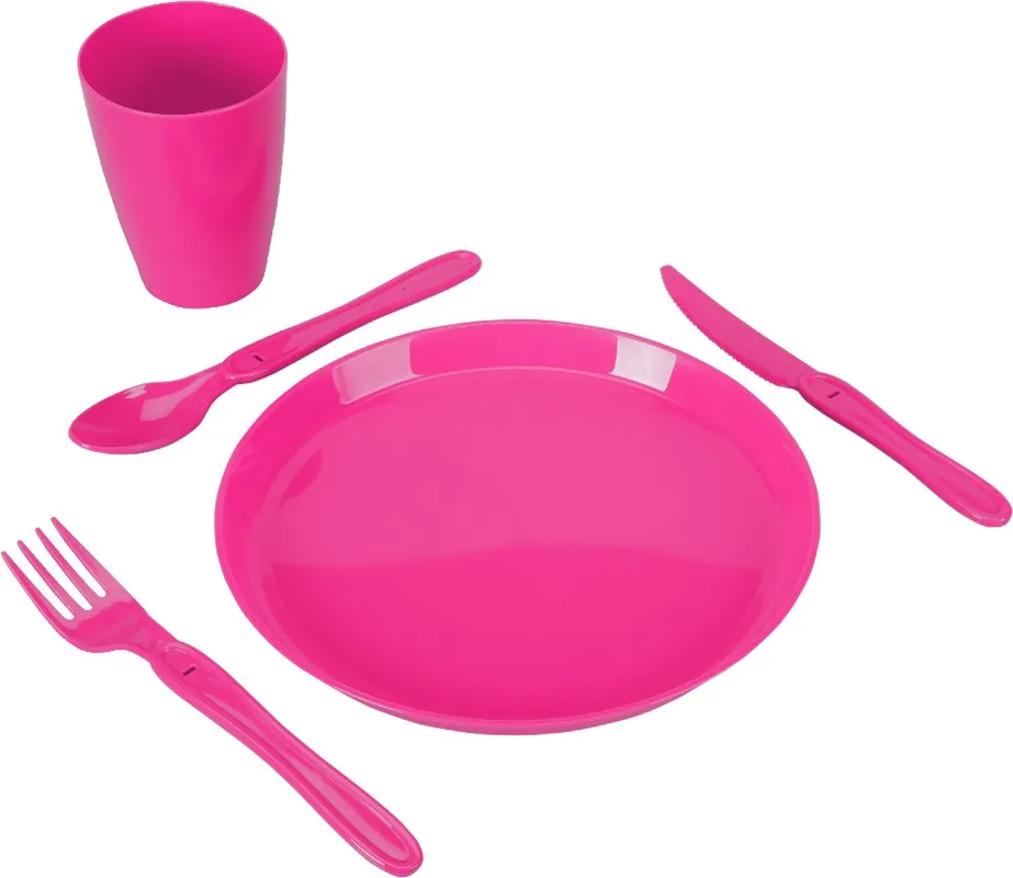 EXCELLENT HOUSEWARE Pikniková sada nádobí v boxu 31 ks růžová Vrácení Zdarma
