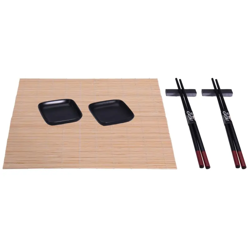 EXCELLENT HOUSEWARE Sushi set porcelán / bambus sada 7 ks černá Tovární Cena