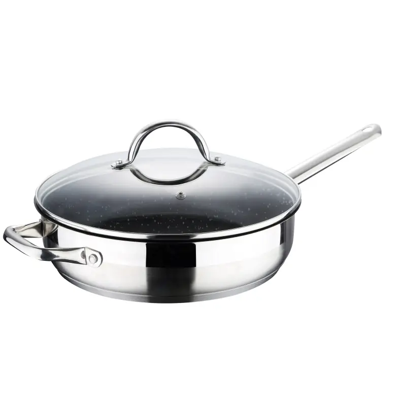 Cenově Výhodný BERGNER Pánev s mramorovým povrchem a poklicí GOURMET 24 cm nerez