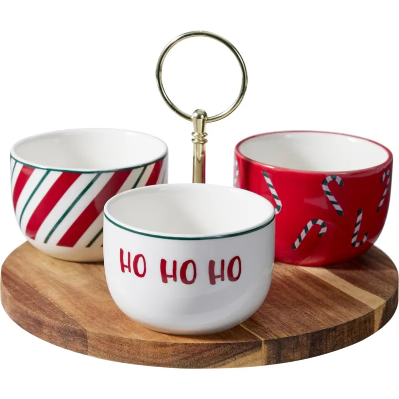 EXCELLENT HOUSEWARE Servírovací sada vánoční kamenina 4 ks Finální Výprodej
