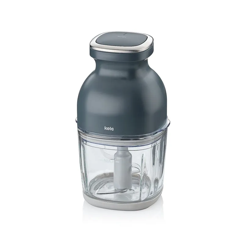 Tovární Cena KELA Elektrický sekáček sklo tmavě šedý 0,8l 12,5x12x22,5cm
